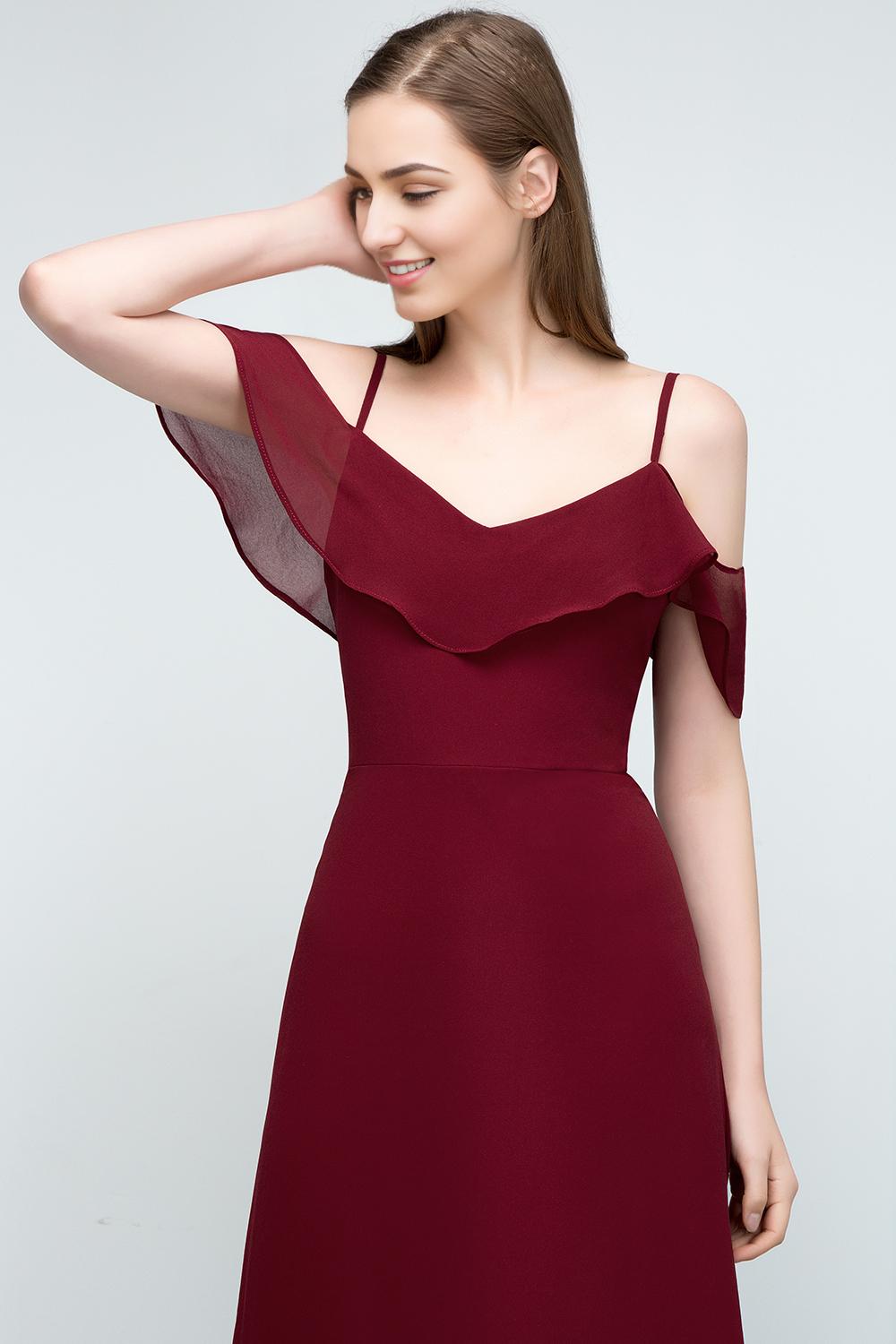 A-Line Spaghetti Straps Sleeveless Floor-Length Bridesmaid Dresses