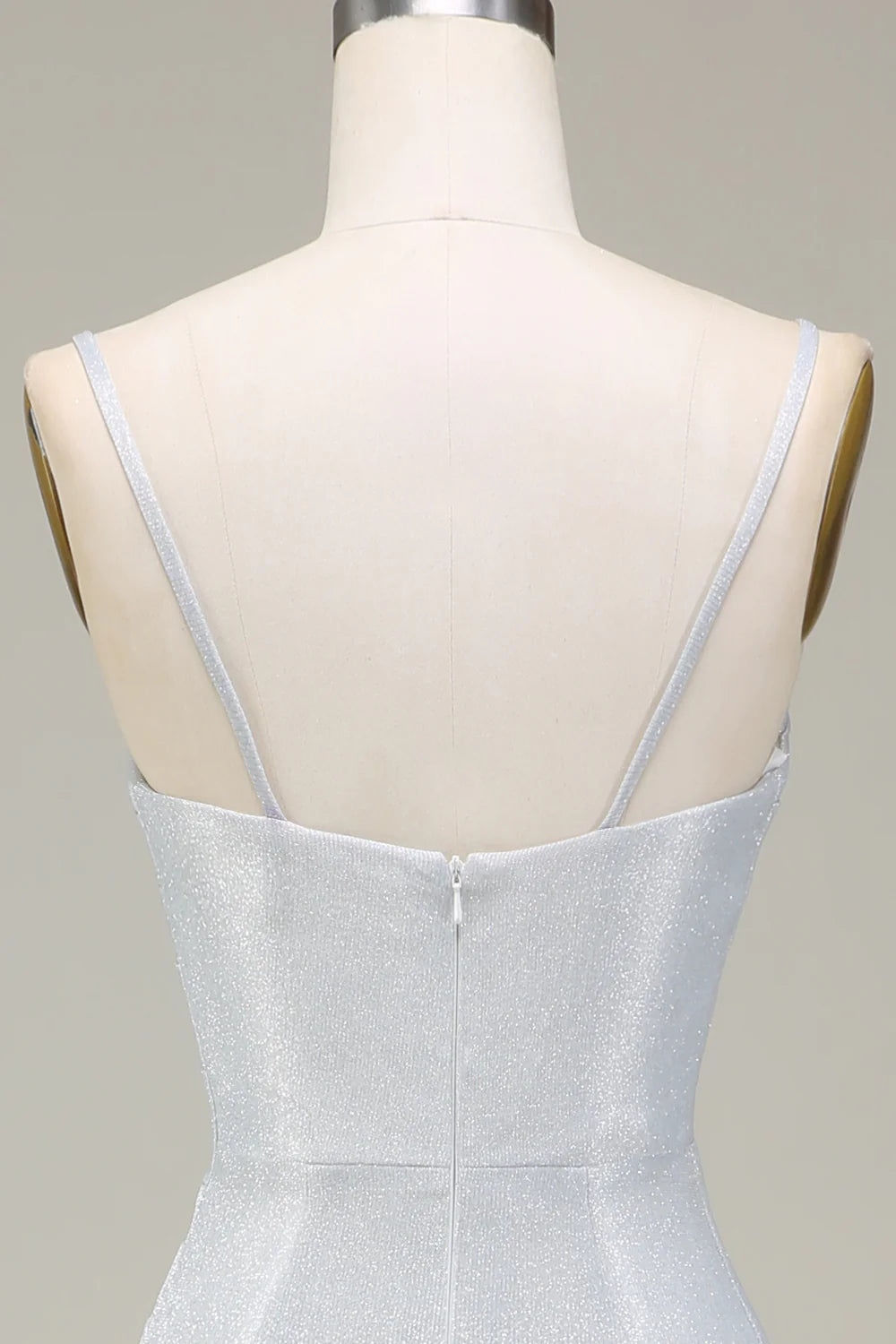 Grey Mermiad Sparkly Prom Dress with Pleated