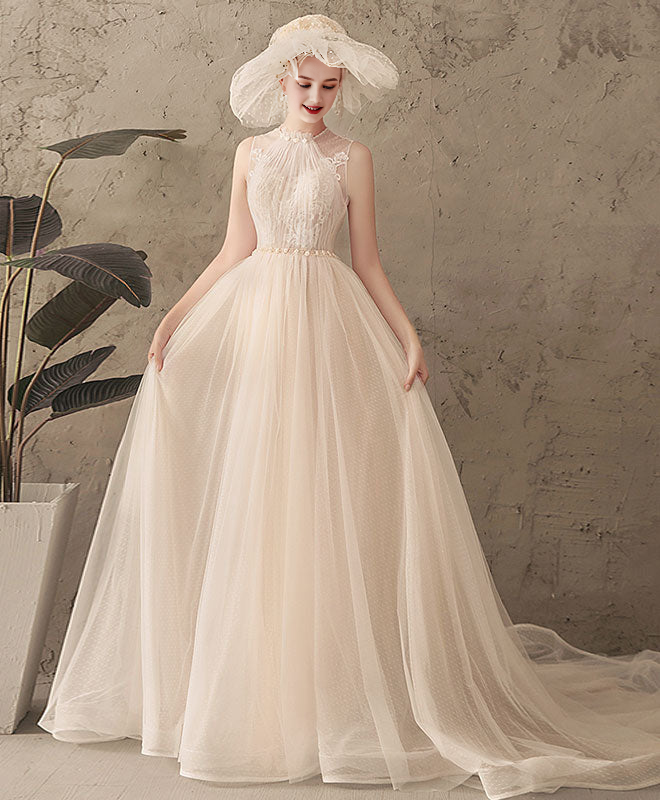 Tulle Lace Long Prom Dress Tulle Lace Wedding Dress