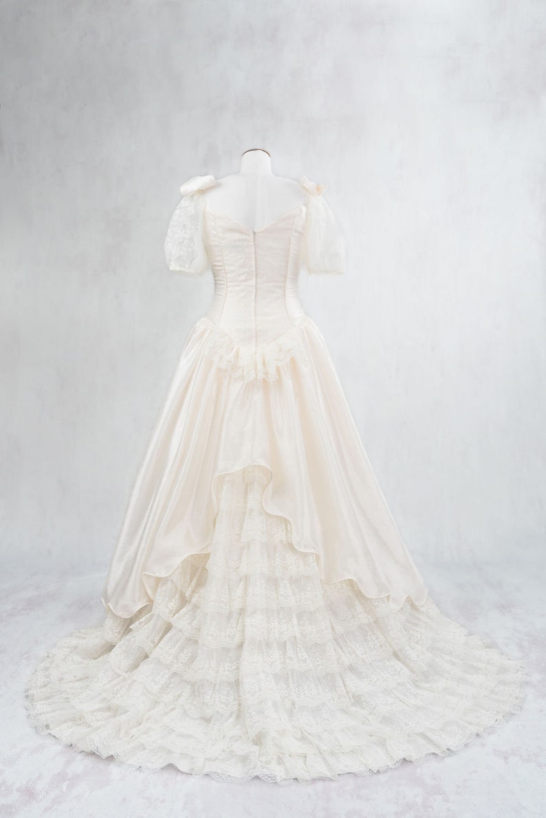 Vintage and elegant champagne colored wedding dress