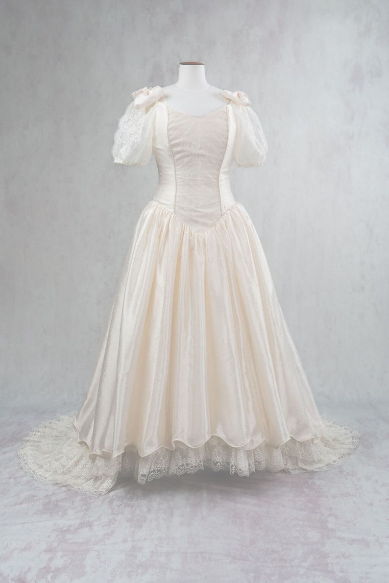 Vintage and elegant champagne colored wedding dress