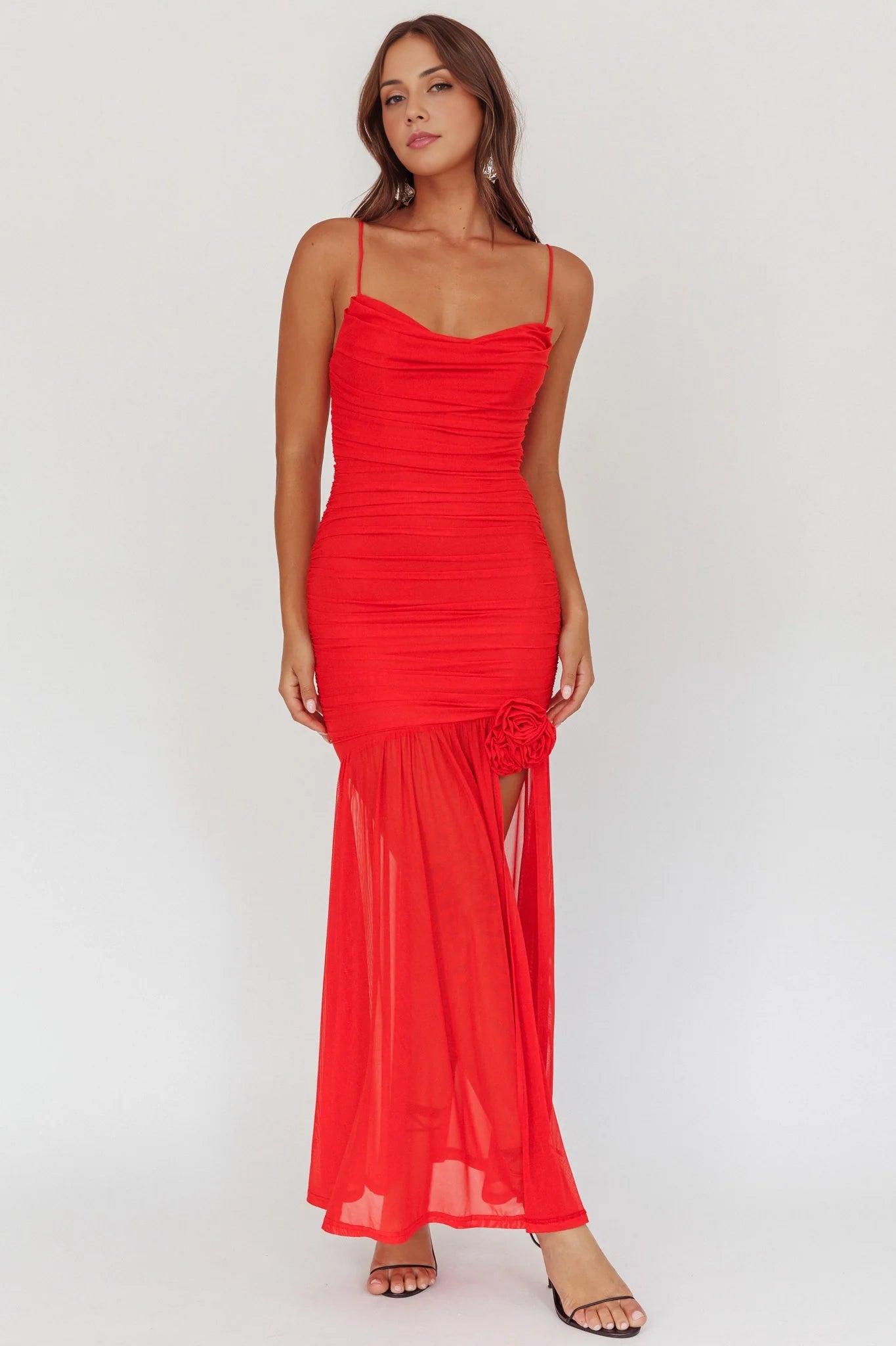 Charming adjustable shoulder straps, transparent mesh coverage, pleated details, zipper at the back, Homecoming Dresses