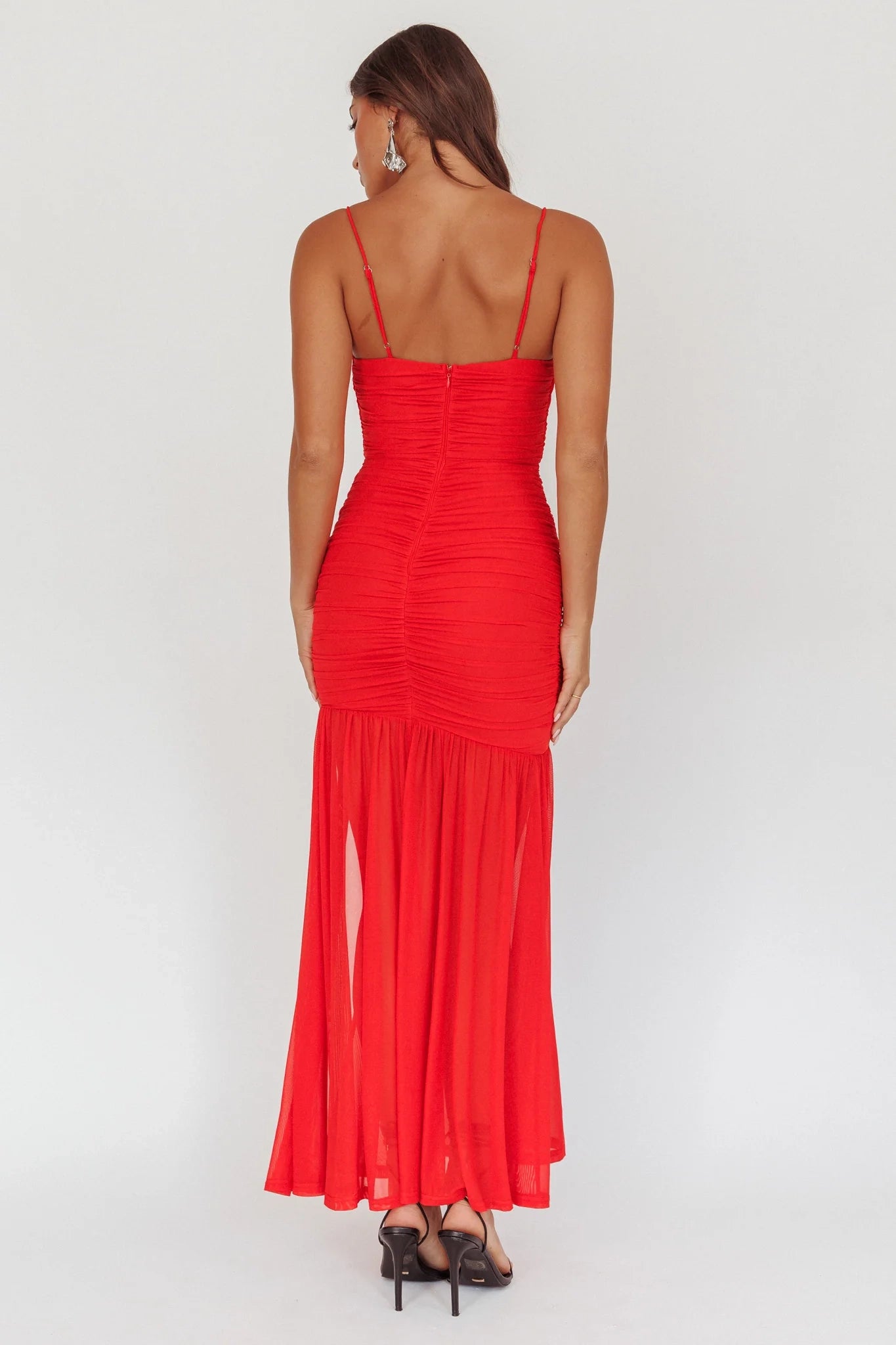 Charming adjustable shoulder straps, transparent mesh coverage, pleated details, zipper at the back, Homecoming Dresses