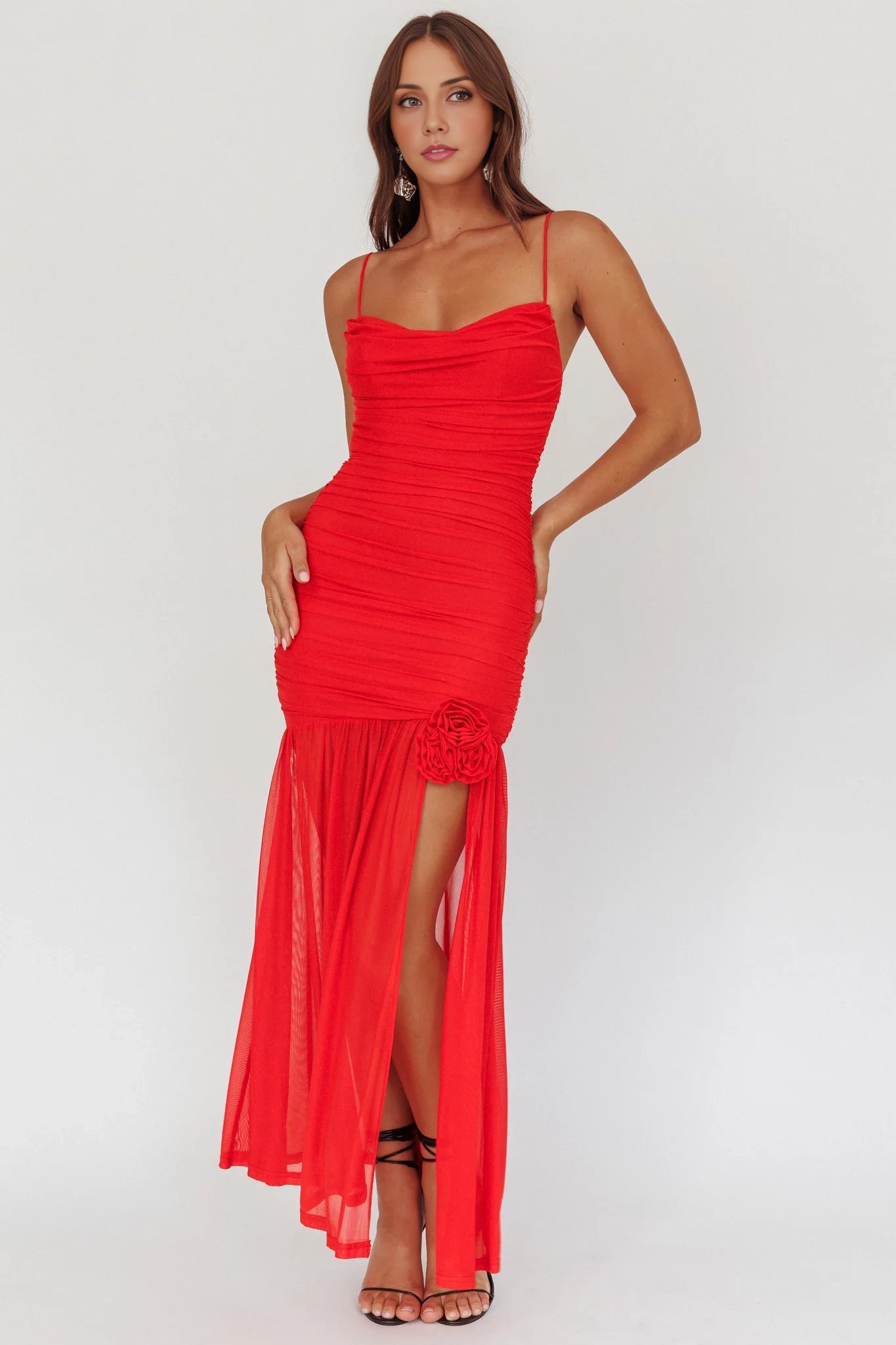 Charming adjustable shoulder straps, transparent mesh coverage, pleated details, zipper at the back, Homecoming Dresses