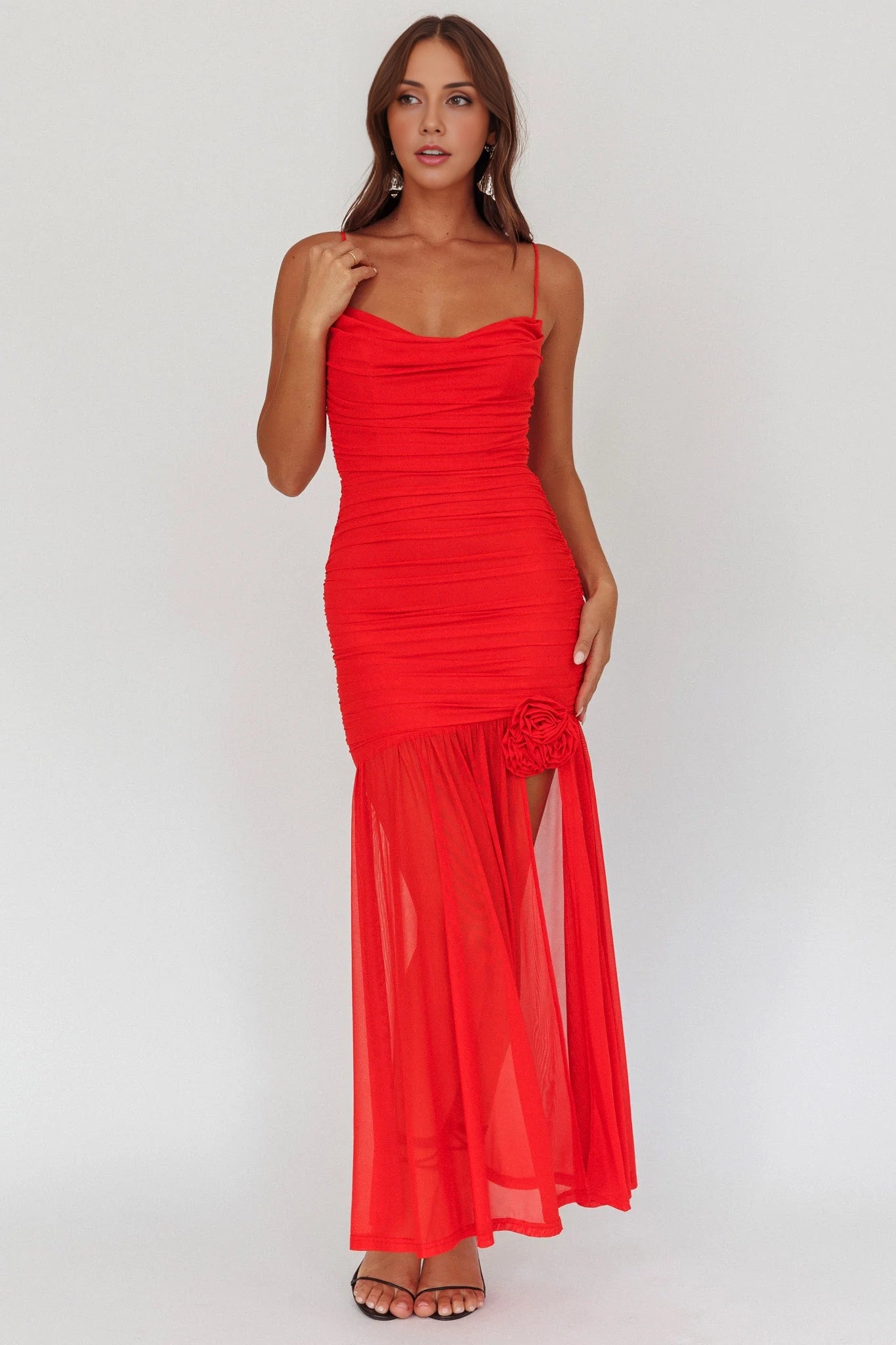 Charming adjustable shoulder straps, transparent mesh coverage, pleated details, zipper at the back, Homecoming Dresses