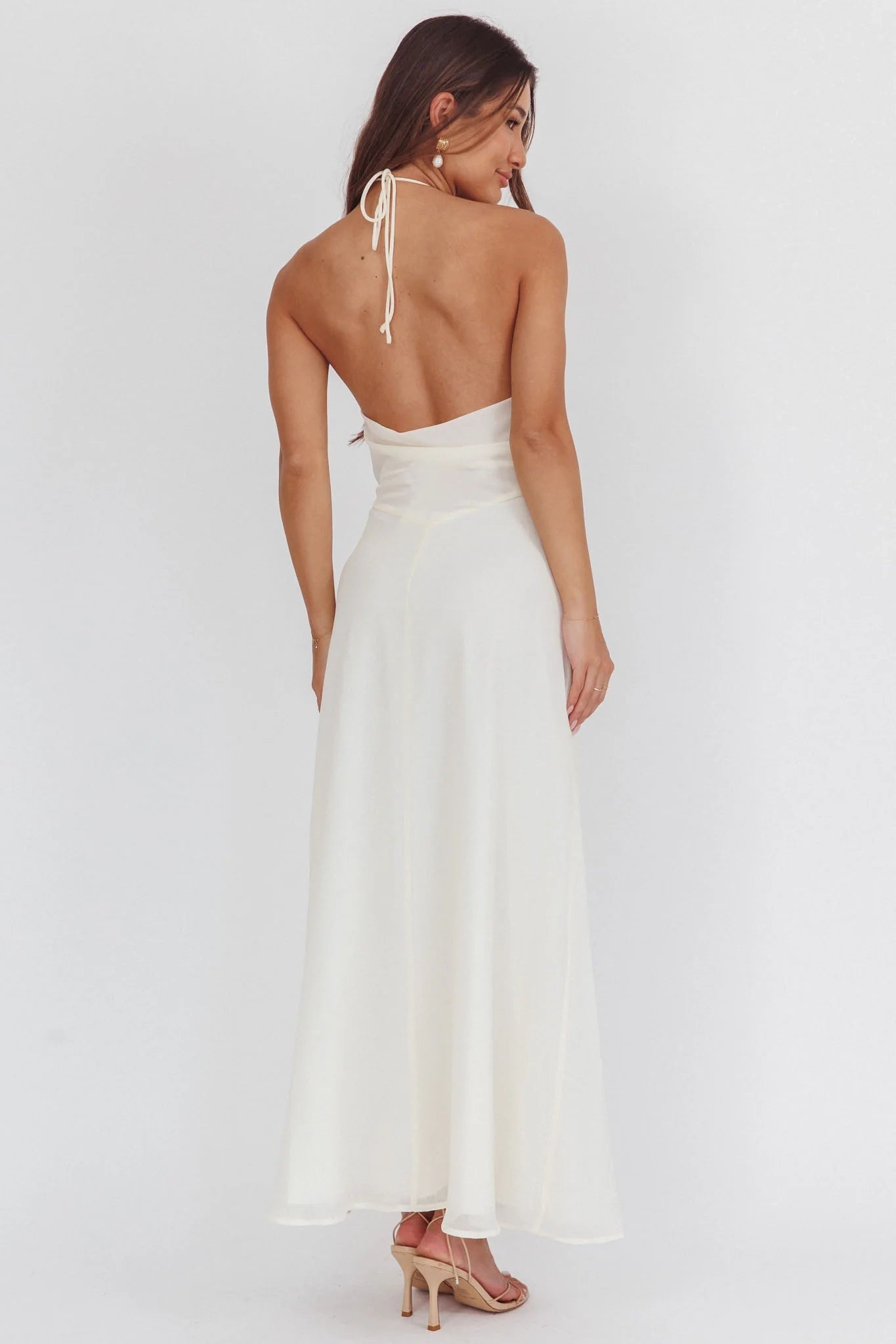 Charming backless neckline, rose knot, side zipper, Homecoming Dresses