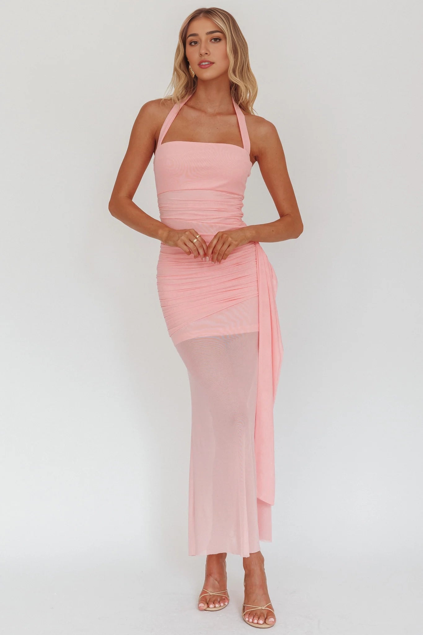 Charming backless pleated details, transparent hem, side zipper, Homecoming Dresses