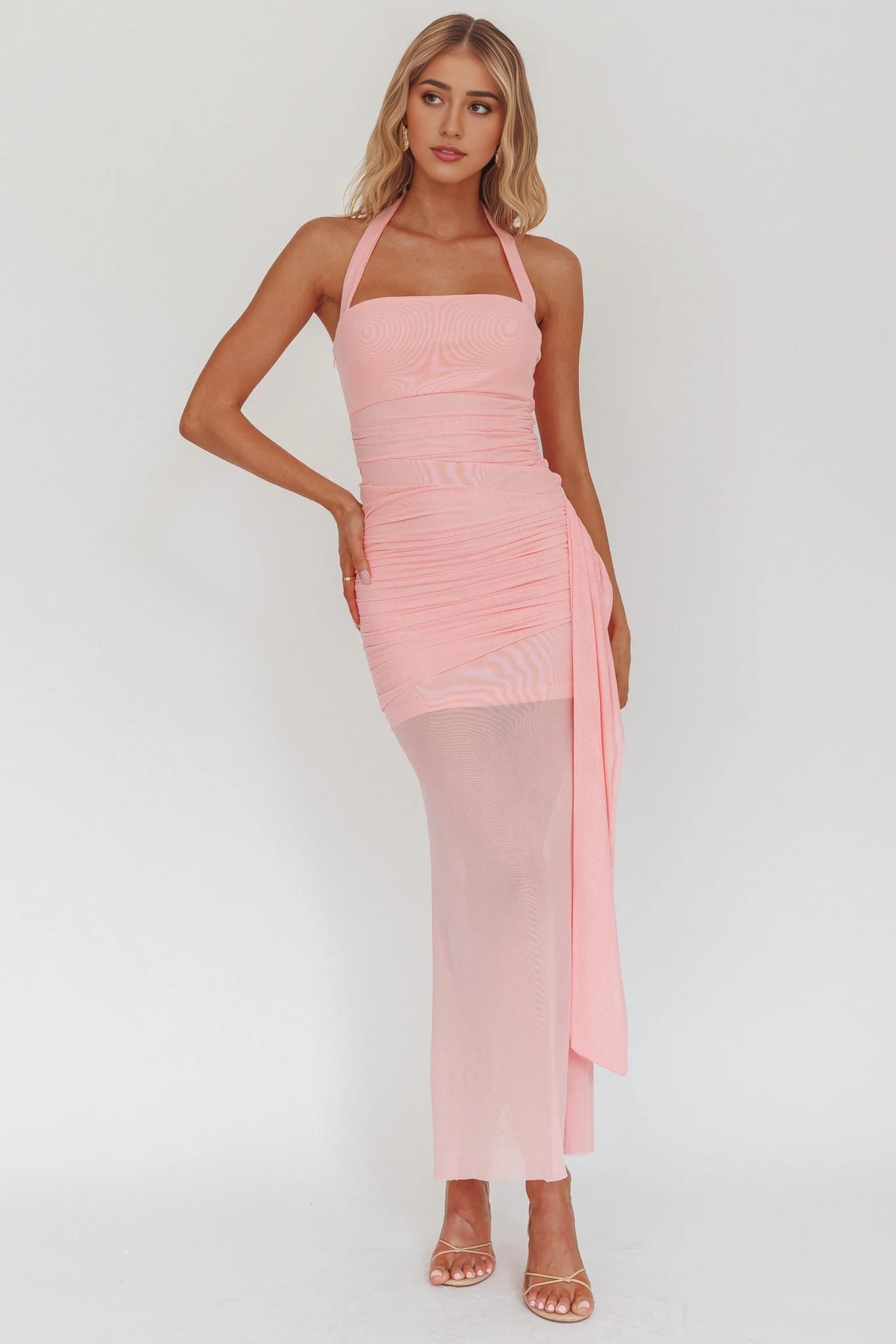 Charming backless pleated details, transparent hem, side zipper, Homecoming Dresses
