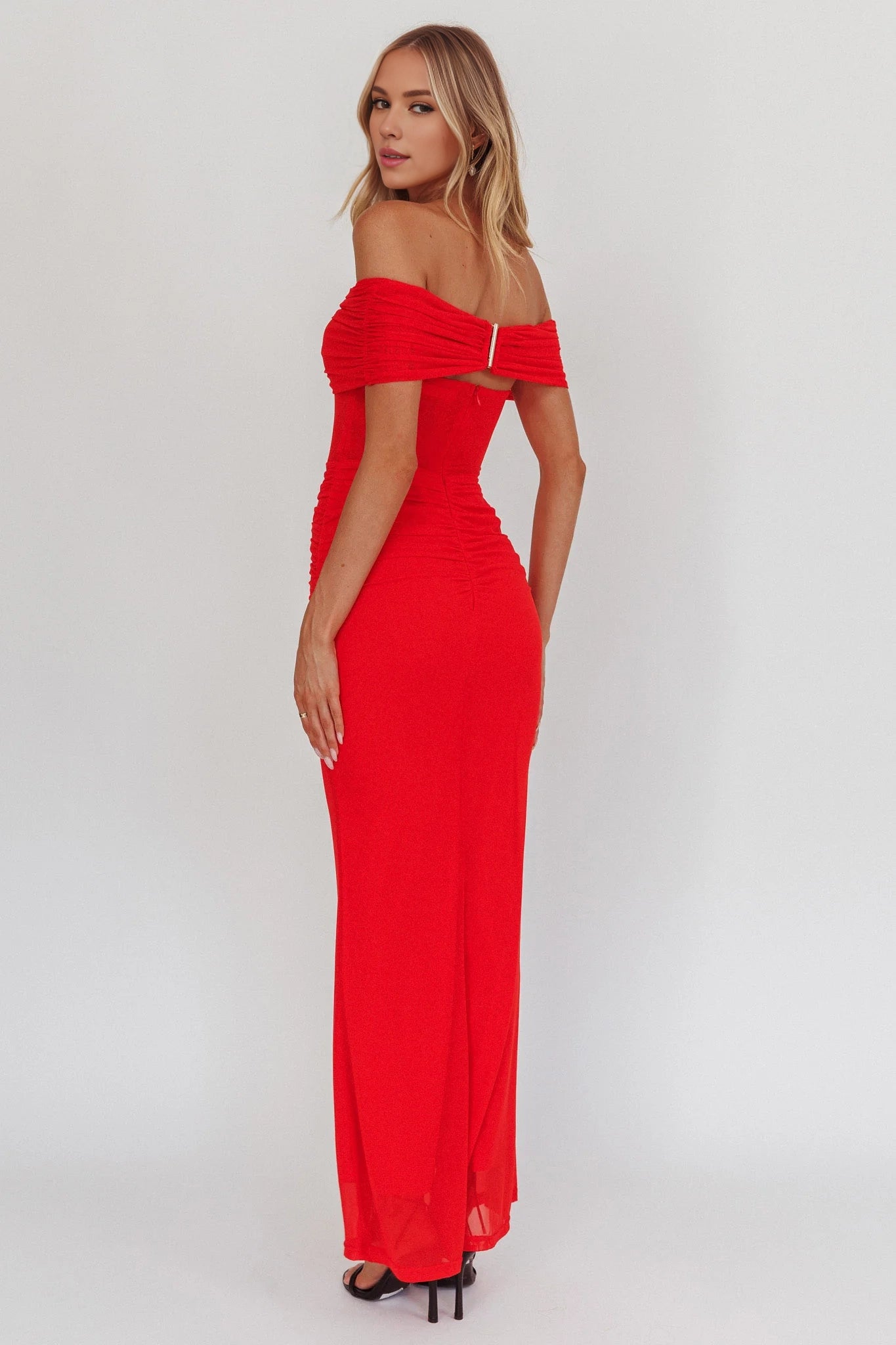 Charming off shoulder mesh waist details and off shoulder design with zipper at the back Homecoming Dresses