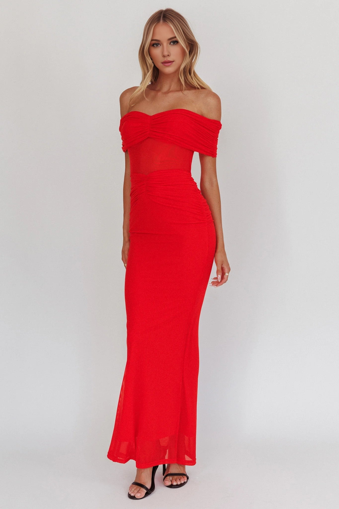 Charming off shoulder mesh waist details and off shoulder design with zipper at the back Homecoming Dresses