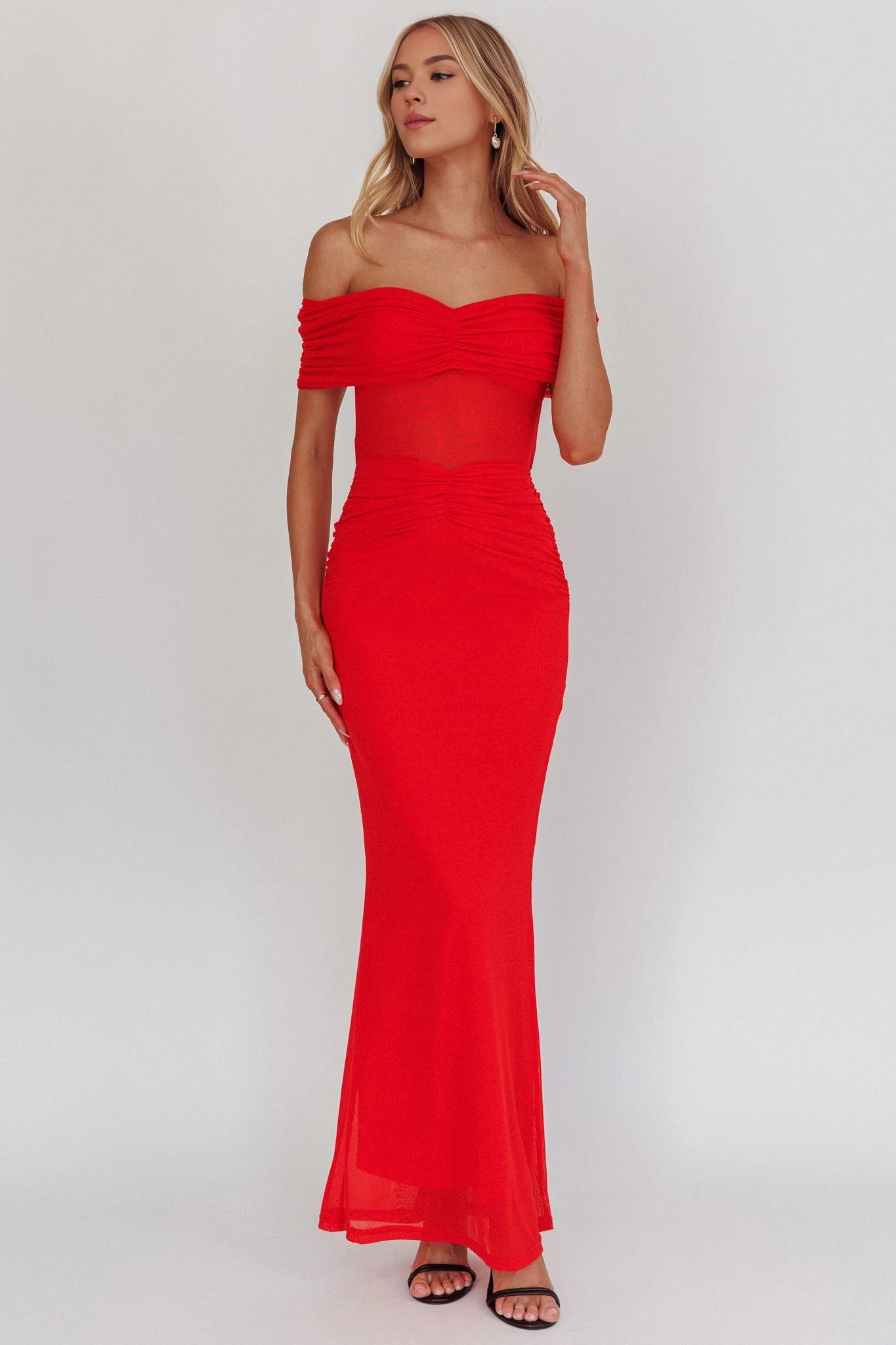 Charming off shoulder mesh waist details and off shoulder design with zipper at the back Homecoming Dresses