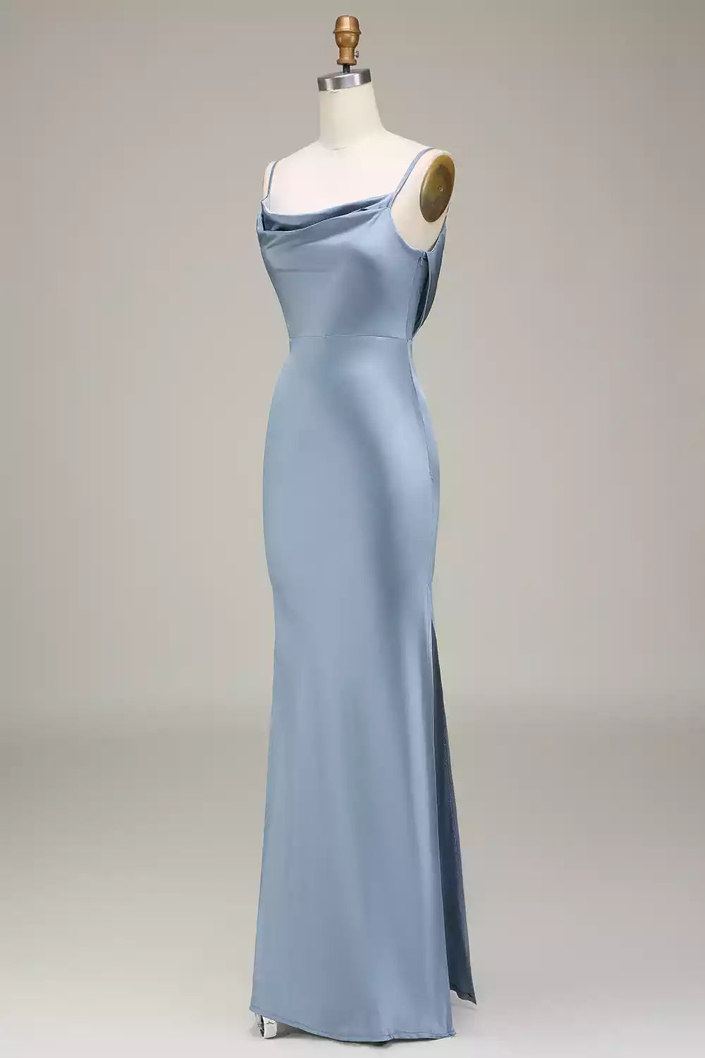 Charming satin backless sleeveless and floor length slim fit Bridesmaid Dresses