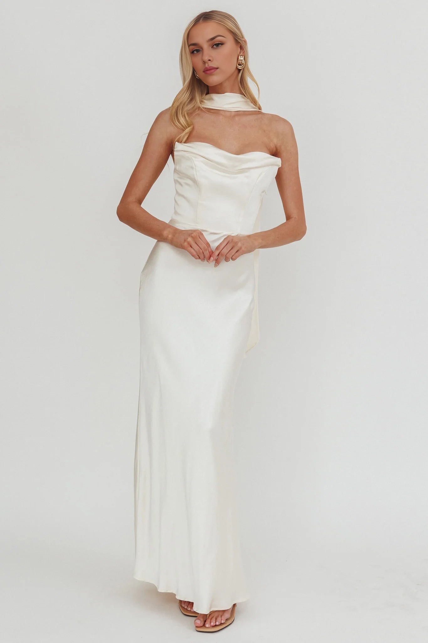 Charming strapless tight corset with off shoulder back and lace up bridesmaid dress