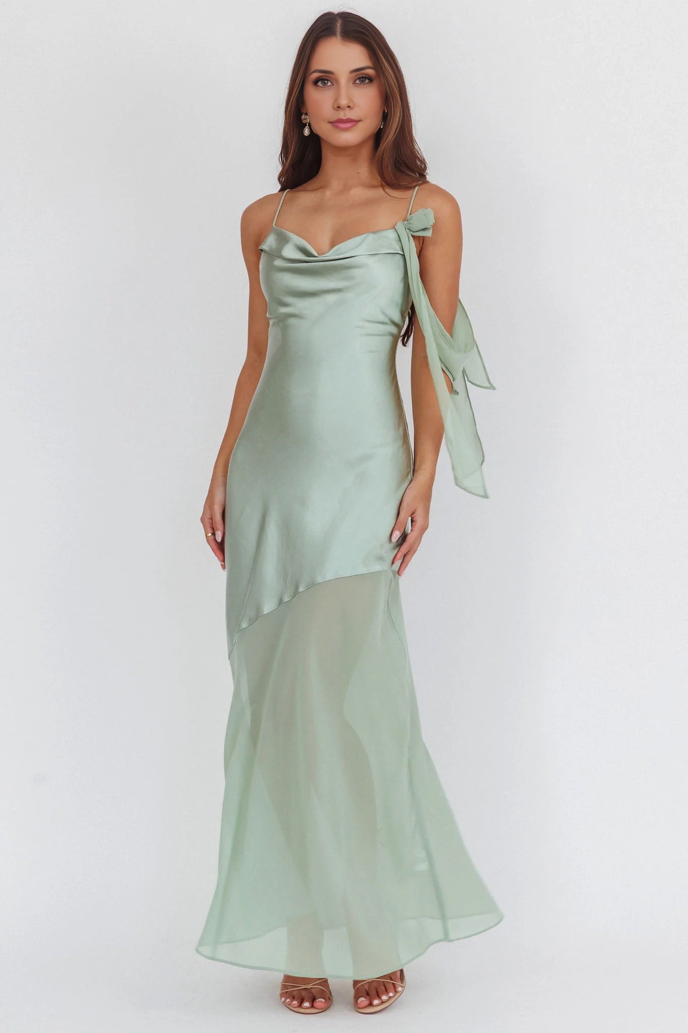 Charming thin shoulder straps with detailed chiffon hem Homecoming Dresses