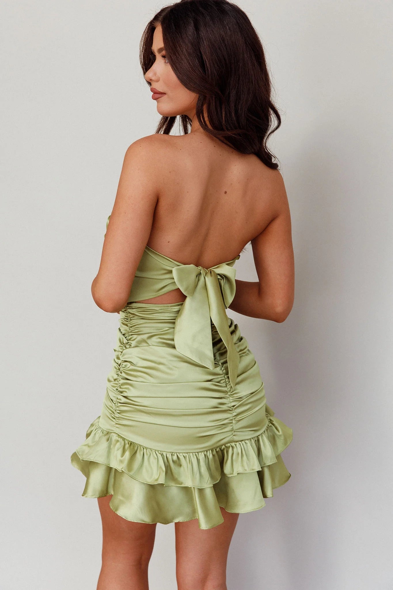 Cute mini pleated layered hem with back zipper Homecoming Dresses