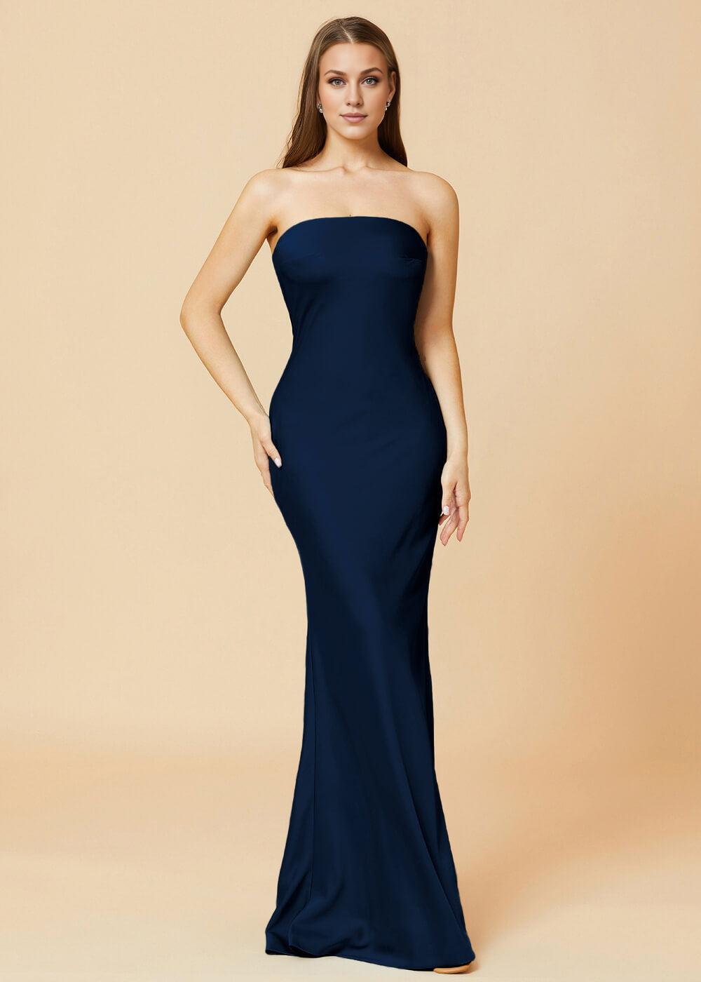 Blue Mermaid Long Bridesmaid Dress