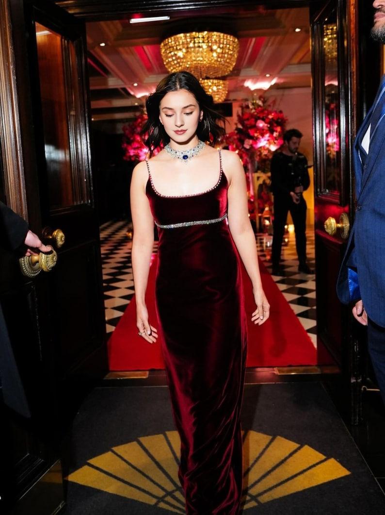 Dark Emerald Maroon Velvet Dress Prom Dress Evening Dress Velvet Long Dress Formal Dress Cocktail Dress