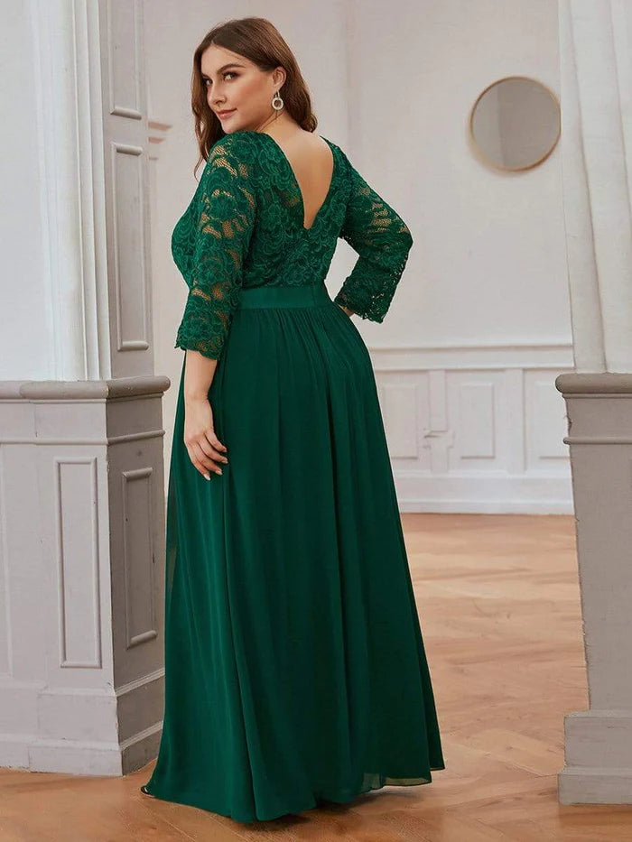 Stylish Cold Shoulder Flare Sleeves Flowy Bridesmaid Dress