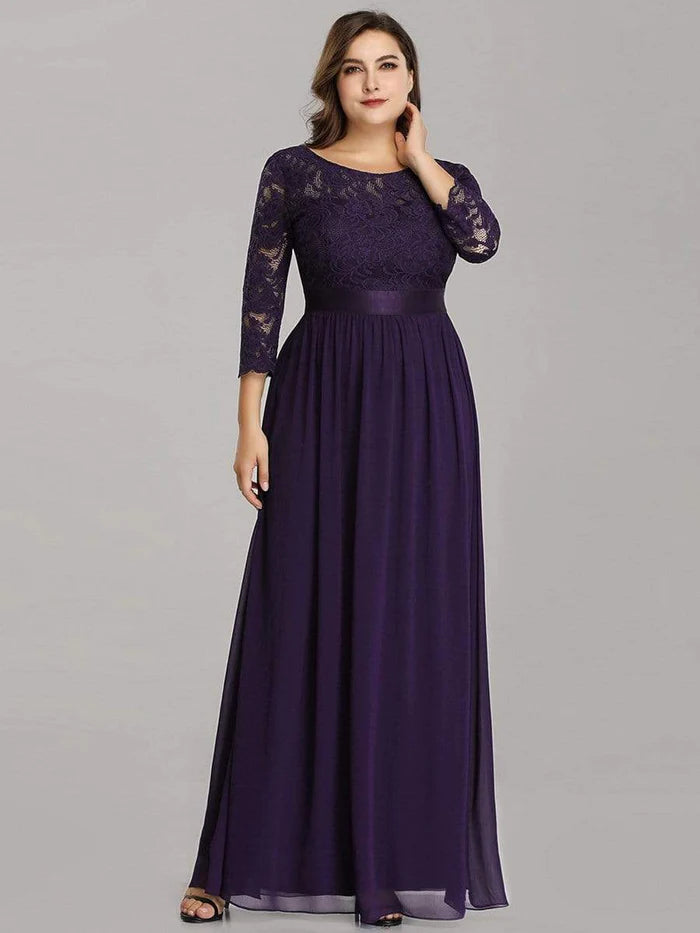 Stylish Cold Shoulder Flare Sleeves Flowy Bridesmaid Dress