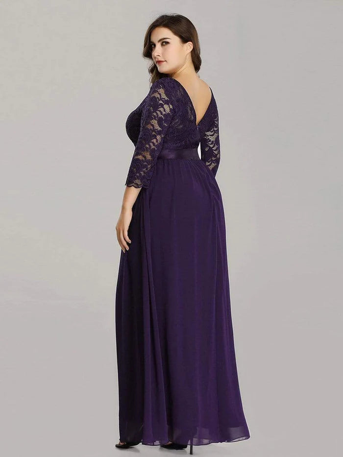 Stylish Cold Shoulder Flare Sleeves Flowy Bridesmaid Dress