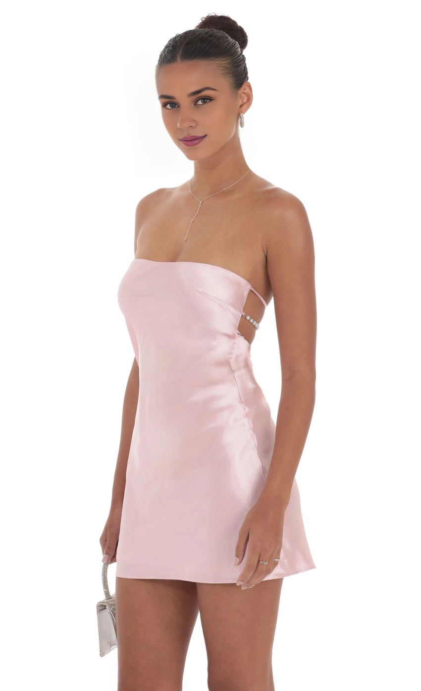 DingJi Wedding Charming Satin Pearl Bareback Sleeveless Short Homecoming Dresses