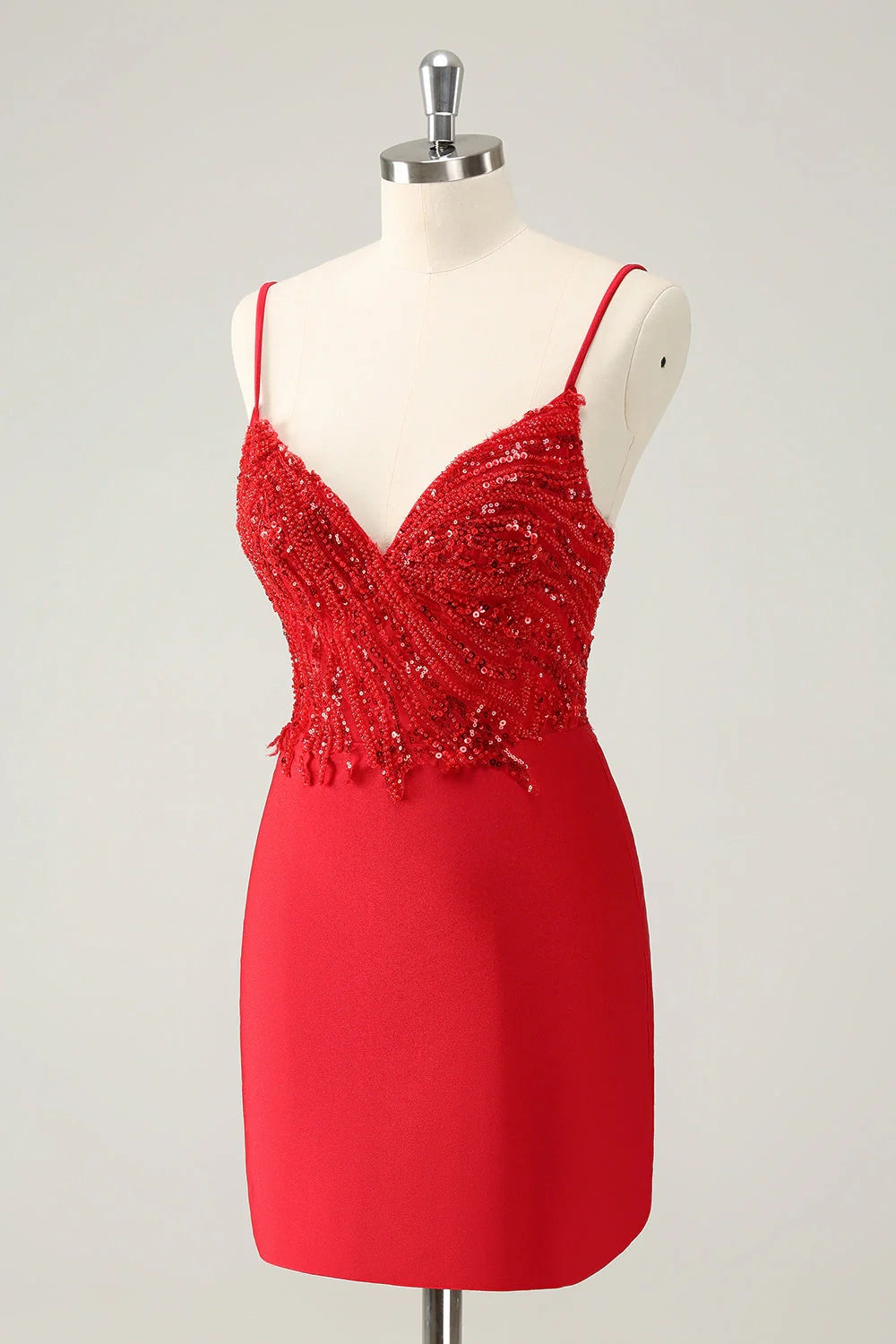 DingJi Wedding Charming Shiny Tight Strap Sparkle Homecoming Dresses