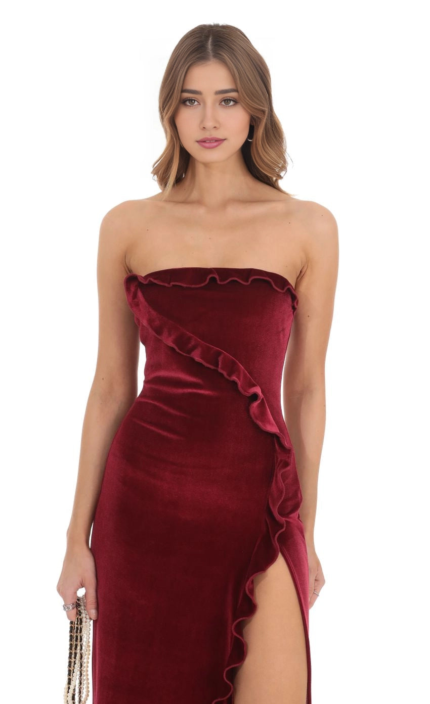 DingJi Wedding Elegant Ruffle Velvet Off Shoulder Medium Length Homecoming Dresses