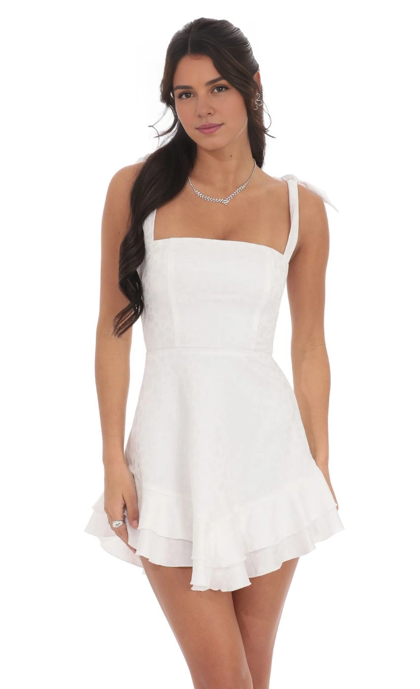 DingJi Wedding Elegant floral jacquard ruffle A-line Homecoming Dresses