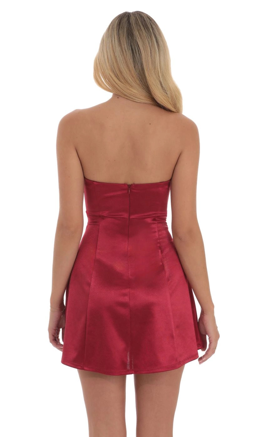 DingJi Wedding Satin Bow Hollow Out Shoulder Homecoming Dresses