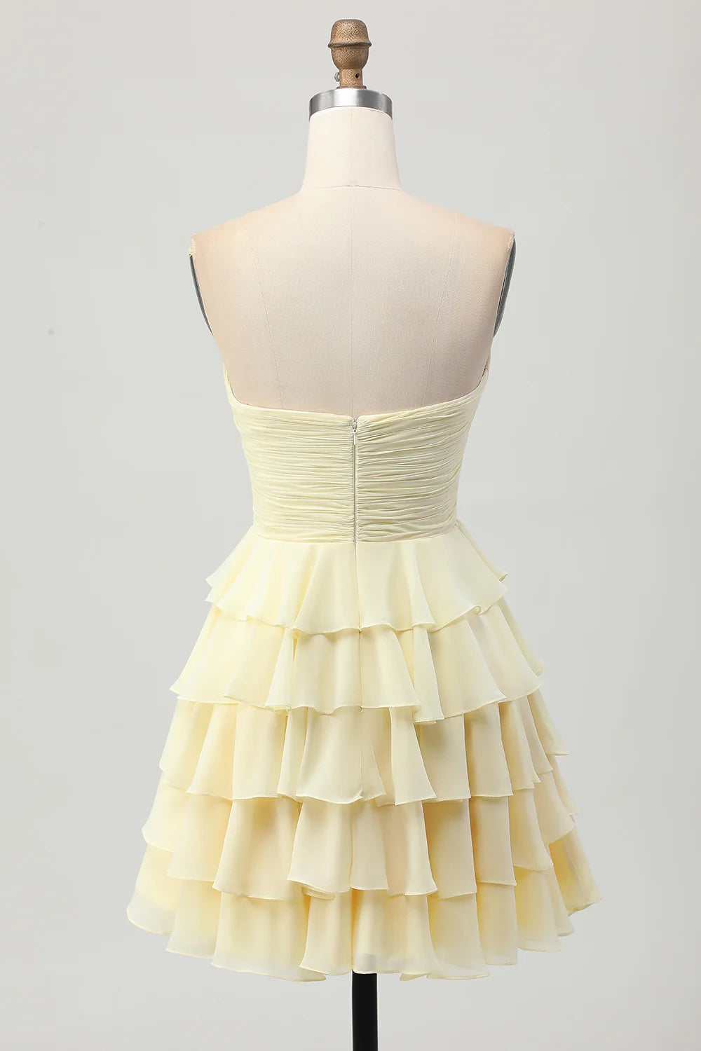 DingJi Wedding Sweetheart Ruffle Short Butterfly Bow Homecoming Dresses
