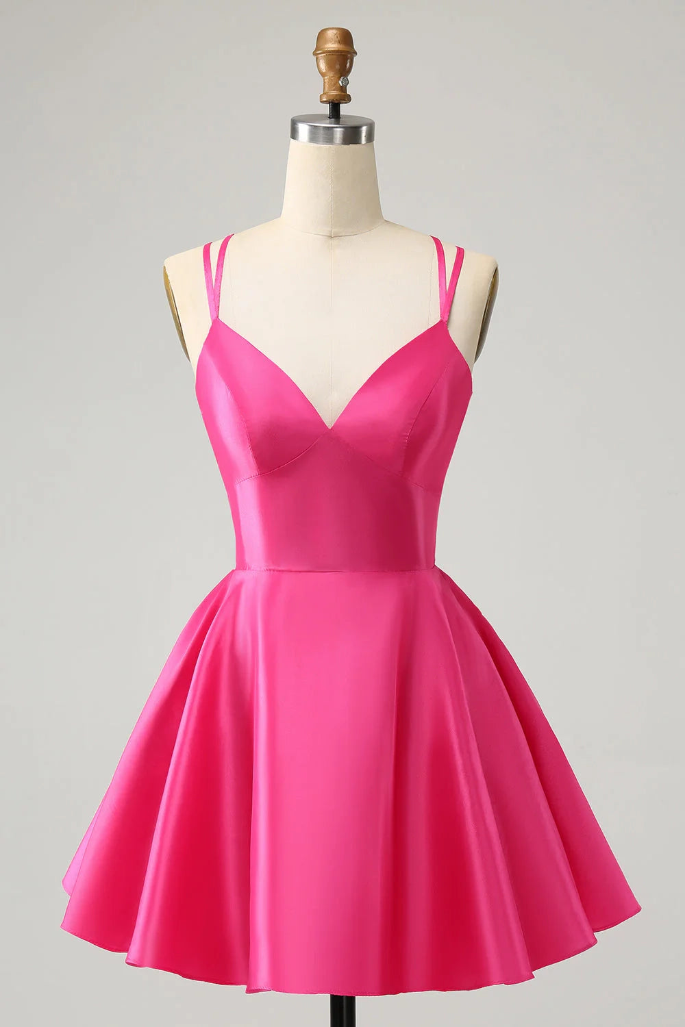 DingJi Wedding's charming A-line thin shoulder strap backless short style cute Homecoming Dresses