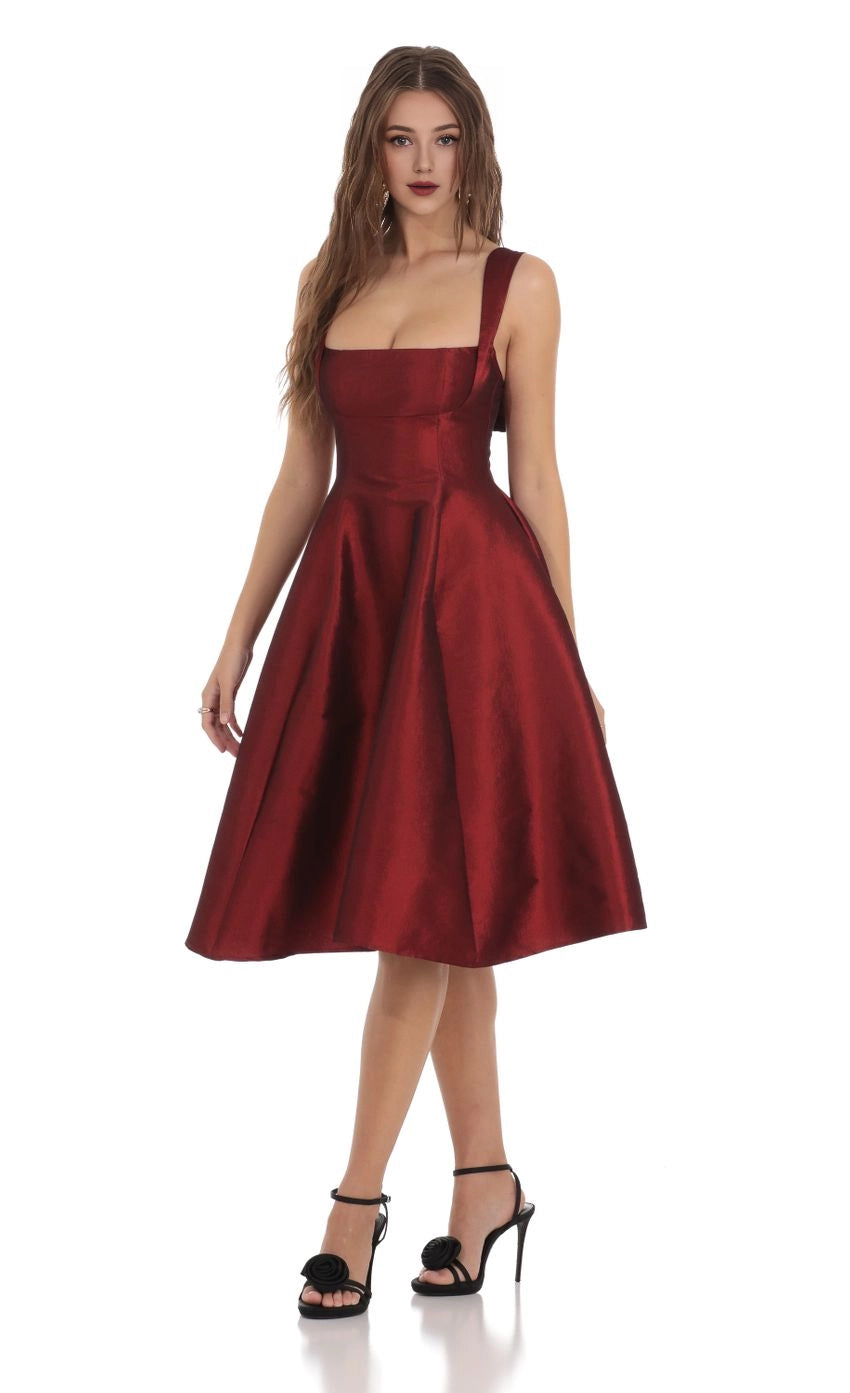 DingJi Wedding's charming wide shoulder strap sleeveless square neck trumpet mid length Homecoming Dresses