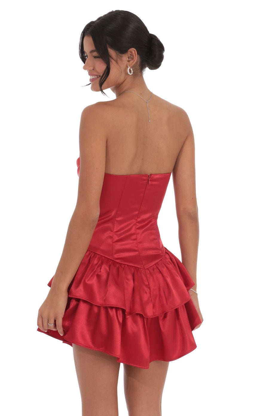 DingJi Wedding elegant short satin corset with exposed shoulders Homecoming Dresses