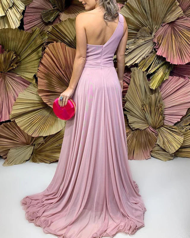 Chiffon One Shoulder Evening Dresses