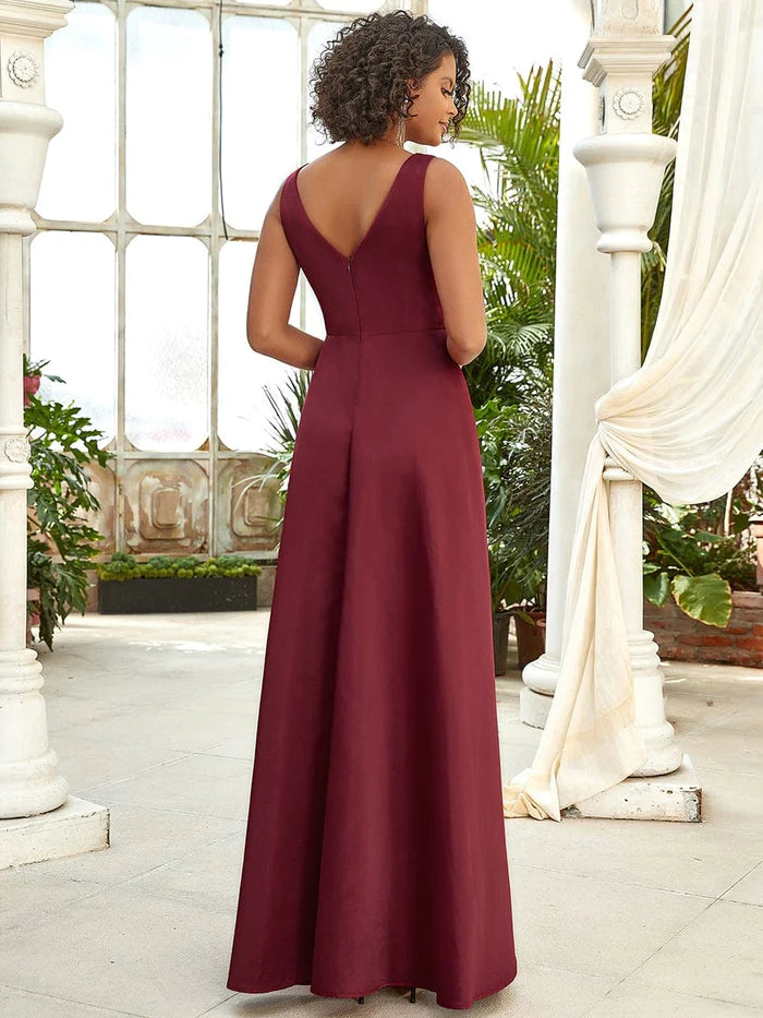 Women's V-Neck Asymmetric High Low Cocktail Party Dresses