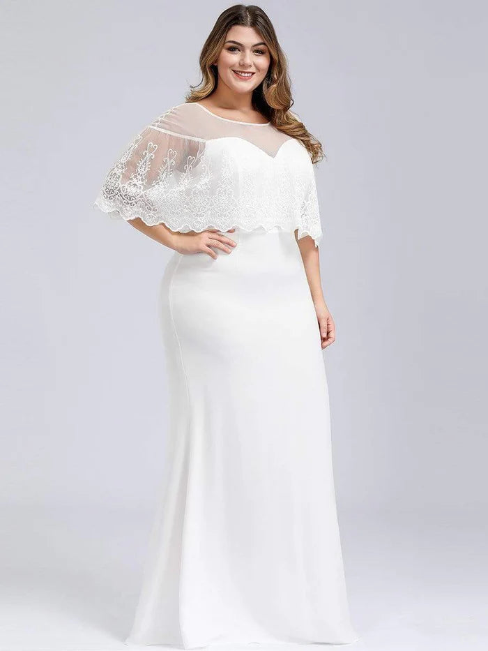 Sweetheart Illusion Neckline Wedding Dress With Ruffle Sleeves