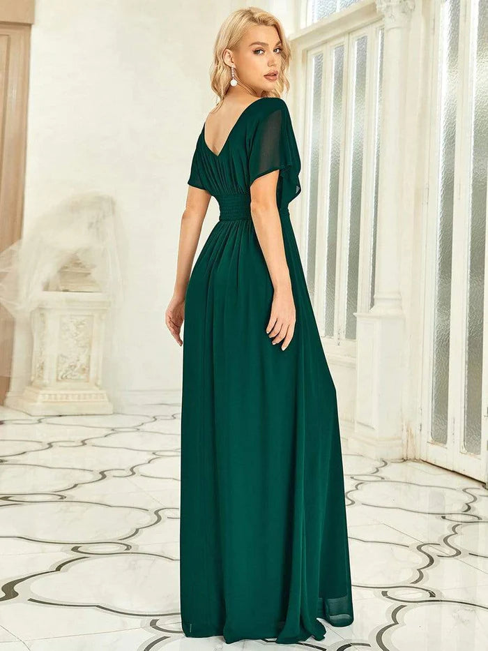 Stunning A-Line Empire Waist Chiffon Wedding Guest Dress