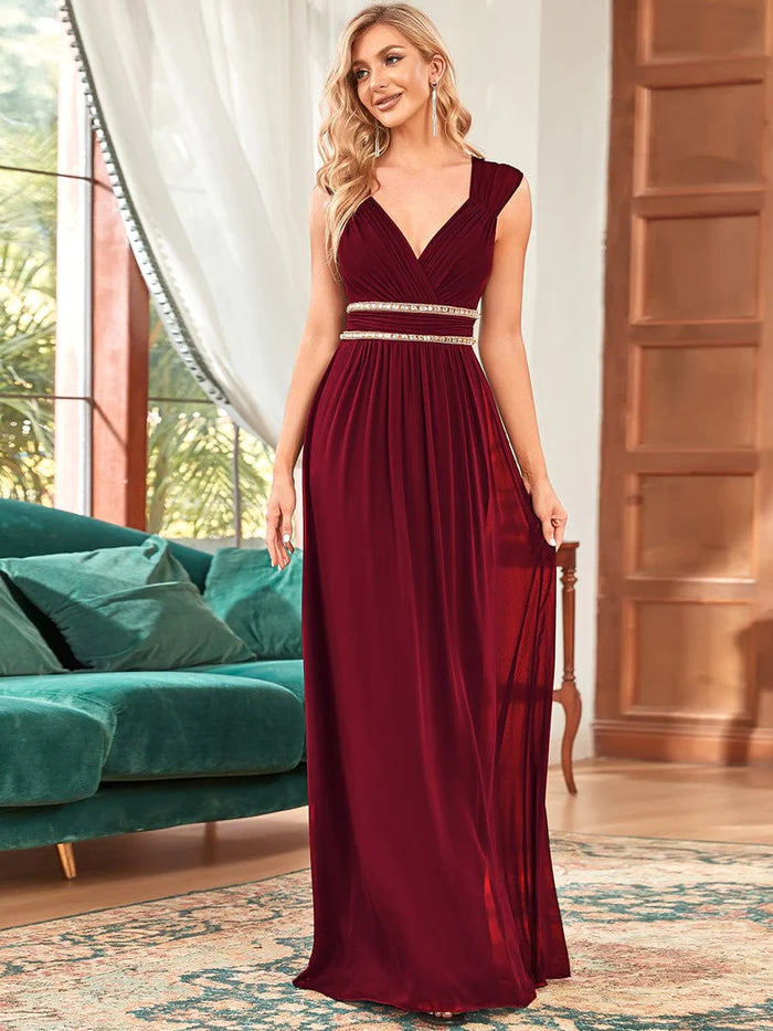 Custom Size Sleeveless Grecian Style Formal Evening Dresses for Women