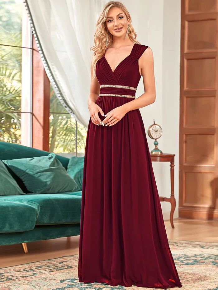 Custom Size Sleeveless Grecian Style Formal Evening Dresses for Women