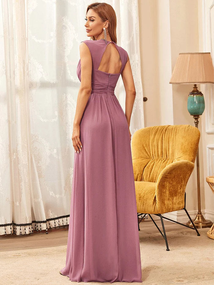 Custom Size Sleeveless Grecian Style Formal Evening Dresses for Women