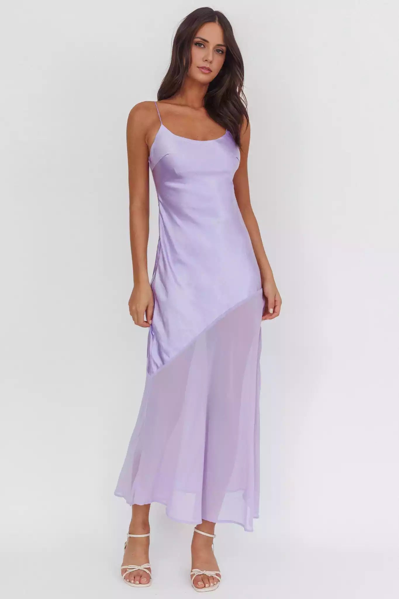 Elegant chiffon unlined thin shoulder strap with side zipper Prom Dresses