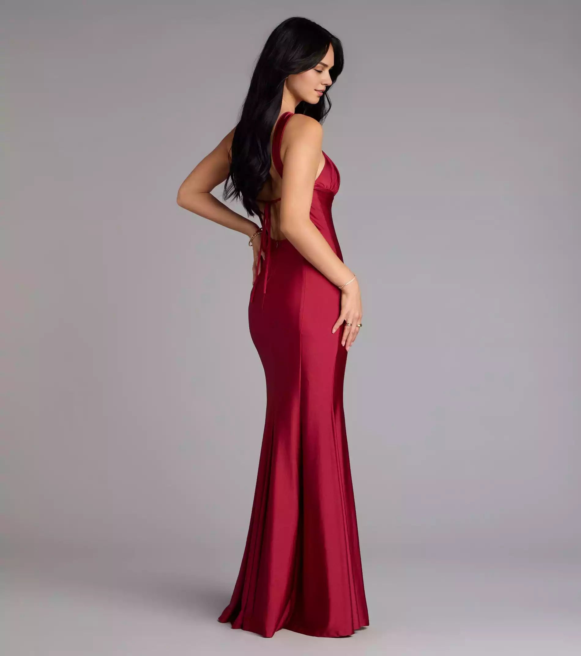 Elegant knitted lining elastic backless suspender collar and back strap mermaid and floor Prom Dresses