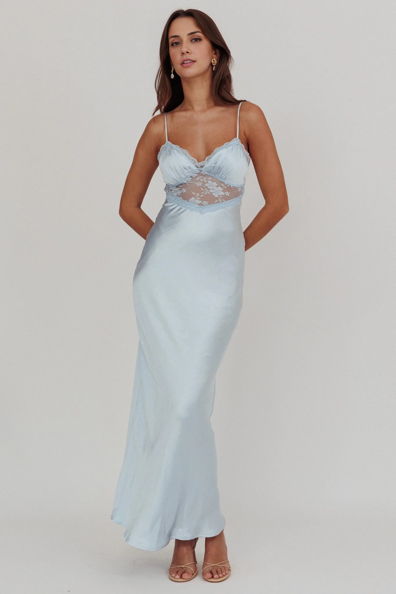 Elegant satin with extra long lace trim, adjustable straps, invisible zipper, Homecoming Dresses