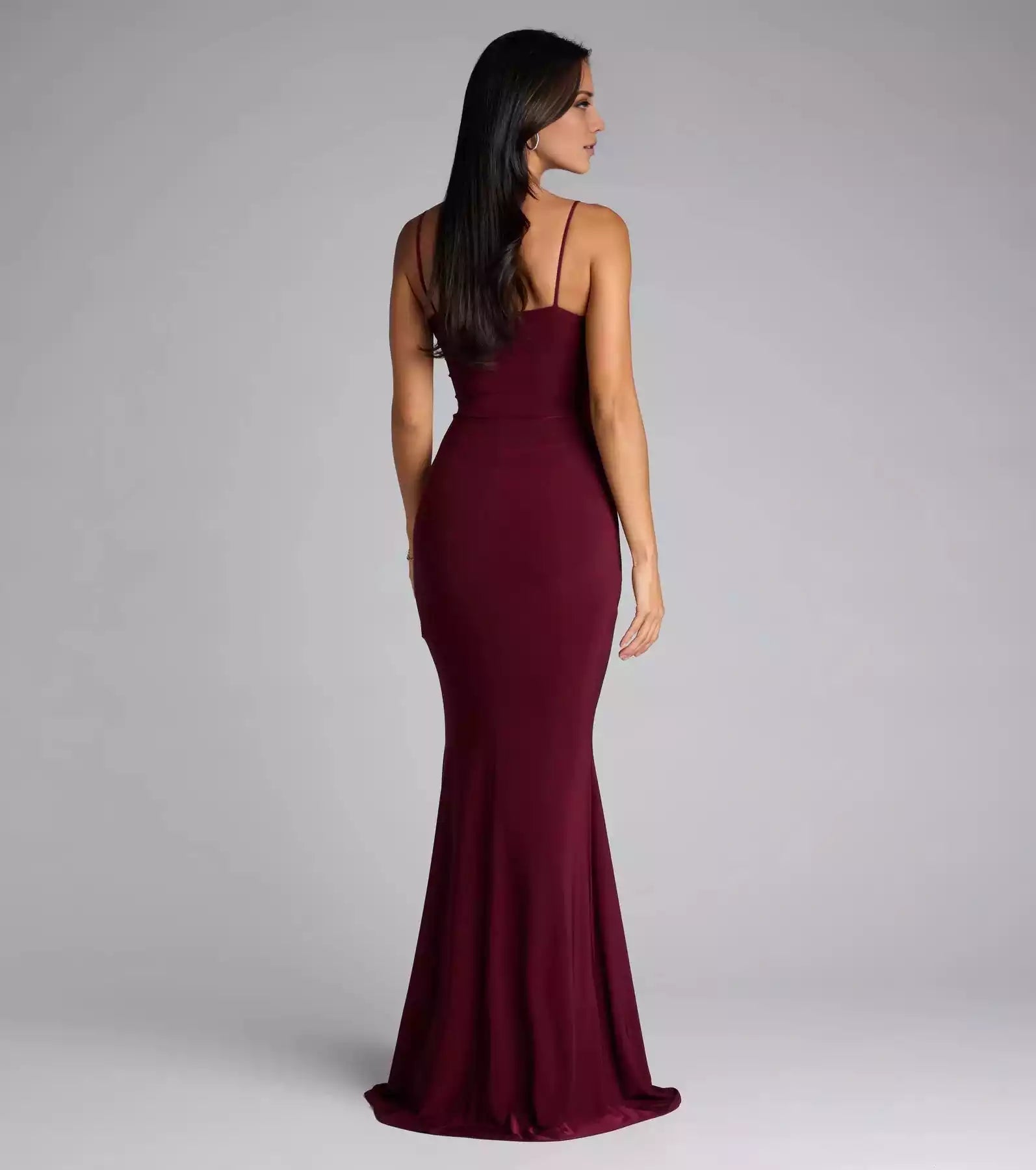 Elegant sleeveless heart-shaped neckline with pleats and thin shoulder straps, mermaid high slit Prom Dresses