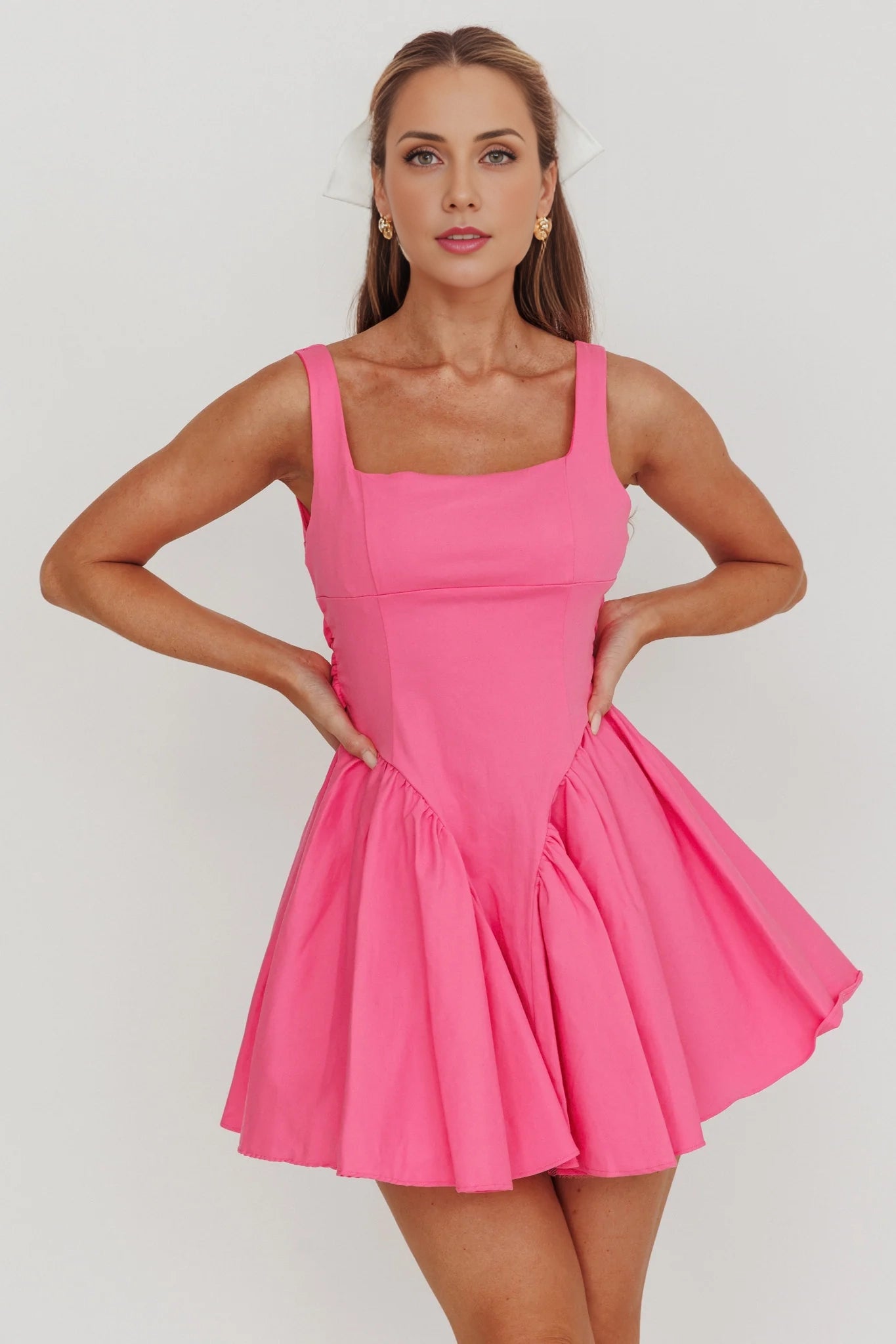 Elegant speaker mini square neck low back sheer lining with invisible back zipper Homecoming Dresses