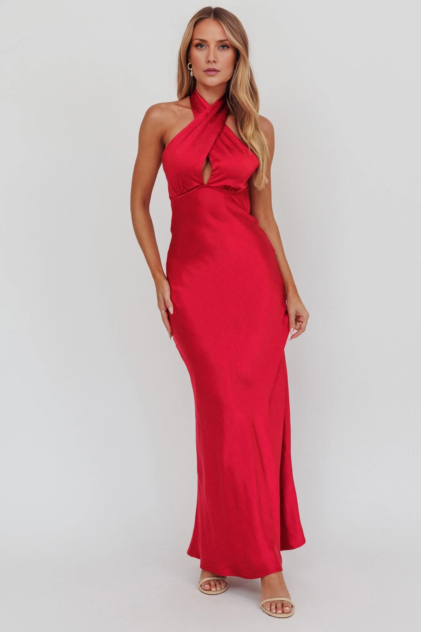 Elegant unlined cross neck top with backless straps and back zipper Homecoming Dresses