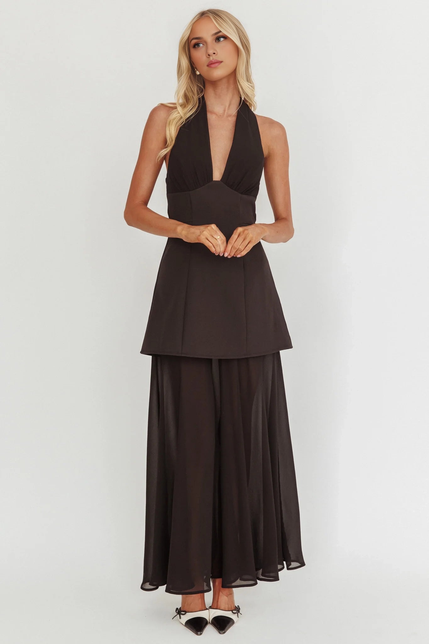 Enchanting and gorgeous halter neck with multiple layers and extra long layered hem Homecoming Dresses