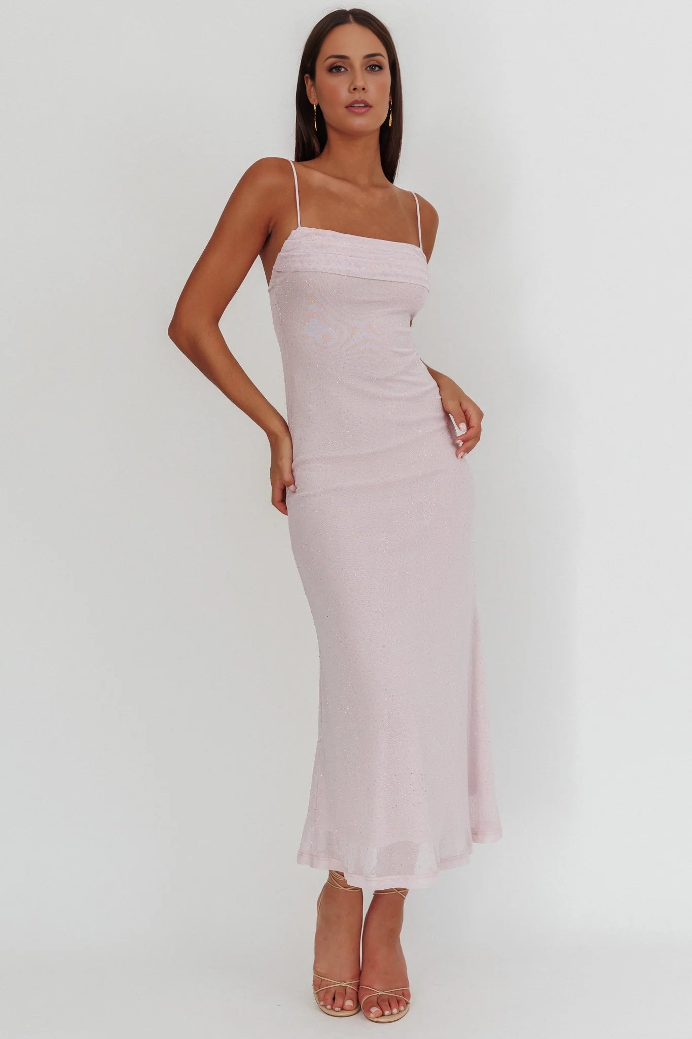 Exquisite adjustable shoulder straps with rhinestone fabric and zipper at the back Homecoming Dresses