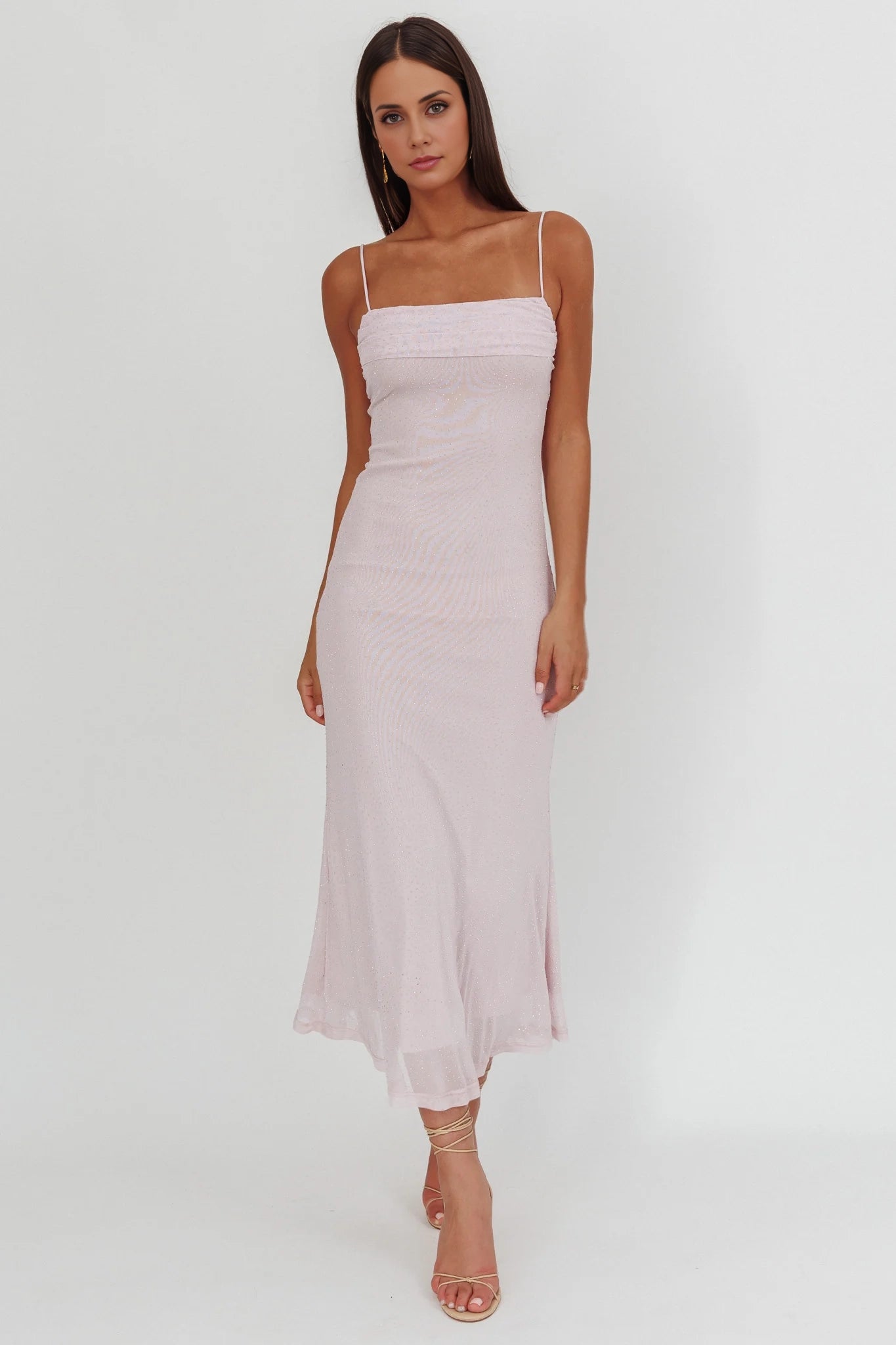 Exquisite adjustable shoulder straps with rhinestone fabric and zipper at the back Homecoming Dresses