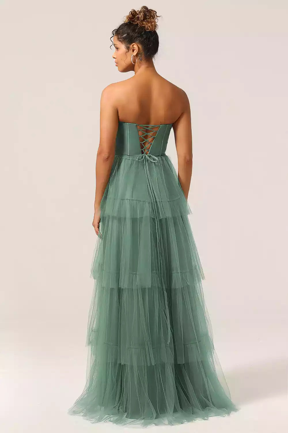 Exquisite chiffon A-line thin shoulder strap sleeveless and floor slit Bridesmaid Dresses